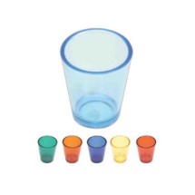 1.5 oz See Thru Colored 1.5 oz. custom plastic Shot Glasses. A great Wedding, Nightclub or Party Idea! We're a wholesale supplier of many discount plastic, glass, Pewter, ceramic, disposable and Stainless Steel Shot Glasses! 1.5M355