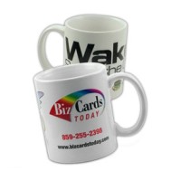 11 oz. White Ceramic with Full Color Printing! Beautiful Sublimation Four-Color Process printing on a White Ceramic Mug Made In The USA. We are THE SOURCE for all Ceramic Coffee Mug Styles! 119281