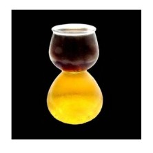 2.25 oz glass Patented Shot Glass with a built in chaser! An extremely unique Shot Glass Idea! We're a wholesale direct supplier of many discount plastic, glass etched, ceramic and metal Shot Glasses! 2.2G114