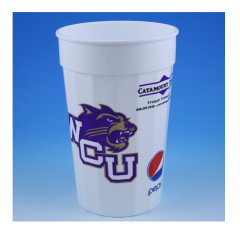 Fluted wholesale custom printed 22 oz. plastic Stadium Cup! Discount affordable promotional product for Sport events, Schools, Churches, Corporate parties, Street Festivals, Restaurants, Bars and more! Lids sold seperately. FL22278