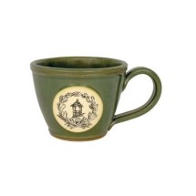 12 oz. Custom promotional Handcrafted Glazed Stoneware Ceramic Coffee Cup Mugs. A beautiful and unique handmade clay Old World coffee mug with glaze finish and a Classic Country design. We are THE DIRECT SOURCE for custom Stoneware Mugs.  CUSX285