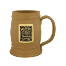 20 oz. Custom promotional Handcrafted Glazed Stein Stoneware Ceramic Coffee Mugs. A beautiful and unique handmade clay Old World coffee mug with glaze finish and a Classic Country design. We are THE DIRECT SOURCE for custom Stoneware Mugs.  CUSU282