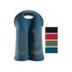 Custom Printed Built NY Brand Double Wine Bottle Koozie Tote. A great personalized gift Stretchy Two Bottle Bag made of Neoprene scuba wet suit material. Print your Logo on any of our stylish promotional Twin Wine Bottle Caddy Bags!  CUSF29